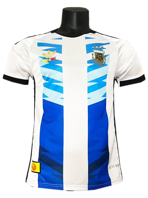 Argentina maillot spécial version du lecteur uniforme de football haut de maillot de football sportswear homme blanc bleu 2024-2025